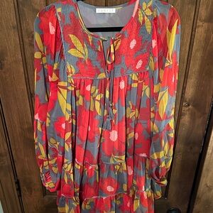 KARLIE FLORAL CHIFFON BOHO TIER DRESS